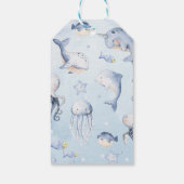 Étiquettes-cadeau Bleu sous la mer Créatures Baby shower garçons (Dos)