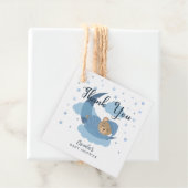 Étiquettes Cadeau Bleu Sur La Lune Dormir Merci Ours (En situation)