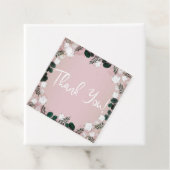 Étiquettes Cadeau Bleu Taupe Coton Floral Verdure Mariage rustique (En situation)