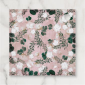 Étiquettes Cadeau Bleu Taupe Coton Floral Verdure Mariage rustique (Dos)