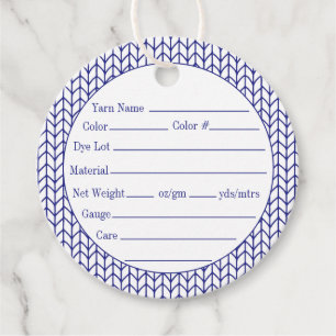 Étiquettes Cadeau BLEUE LINE KNIT Round Yarn Tags