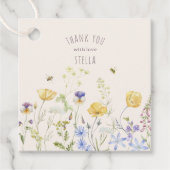 Étiquettes Cadeau Bliss d'été, fleur sauvage, rustique, aquarelle, (Devant)