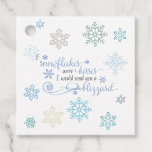 Étiquettes Cadeau Blizzard of Snowflake Kisses Holiday Tags cadeaux