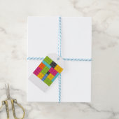 Étiquettes-cadeau blocs de construction rose (Avec de laficelle)