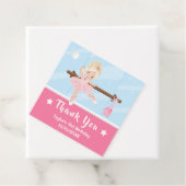 Étiquettes Cadeau Blonde cheveux Ballerina rose Anniversaire Merci F (En situation)