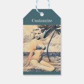 Étiquettes-cadeau Blonde Kneeling Modèle de bikini Thunder_Cove (Dos)