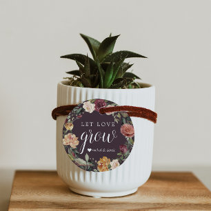 Étiquettes Cadeau Bloom rustique "Laisser l'amour grandir" Plante