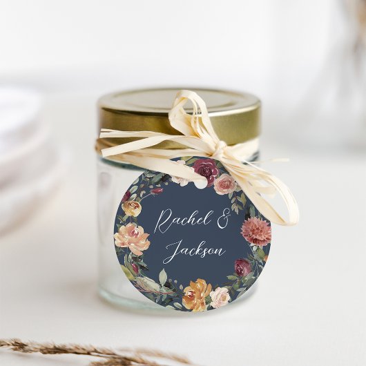 Étiquettes Cadeau Bloom rustique | Mariage de couronne d'aquarelle