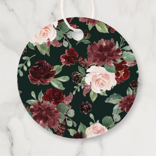 Étiquettes Cadeau Bloom rustique | Terracotta Marsala Amour et Merci (Dos)