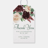 Étiquettes-cadeau Blooms rustiques | Terracotta et Marsala Merci (Dos)