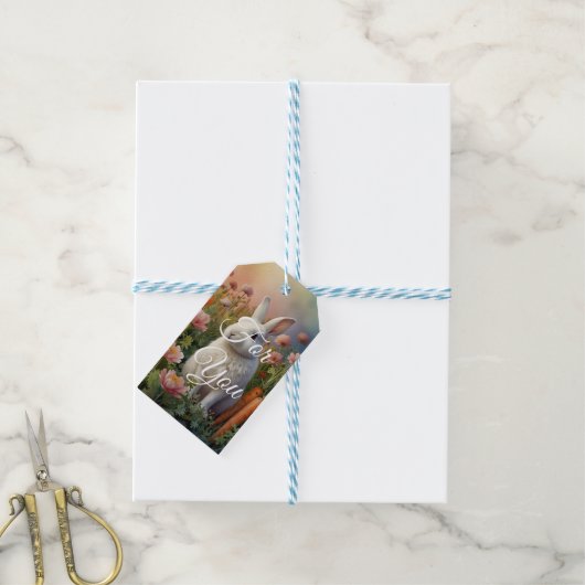 Étiquettes-cadeau Blossom Bunny & Carrot Patch  (Avec de laficelle)