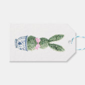 Étiquettes-cadeau Blue and White Chinoiserie With Rabbit Topiary (Devant (Horizontal))
