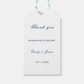 Étiquettes-cadeau Blue and White Wedding