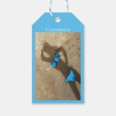 Étiquettes-cadeau Blue Bikini Beach Sand Thunder_Cove (Dos)