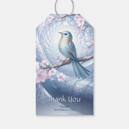 Étiquettes-cadeau Blue Bird Floral Gift Tag (Devant)