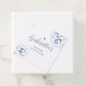 Étiquettes Cadeau Blue Botanical Floral Baptism (En situation)