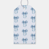 Étiquettes-cadeau Blue bow Boy baby shower merci (Dos)