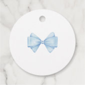 Étiquettes Cadeau Blue Bow Modern Boy Baby shower (Dos)