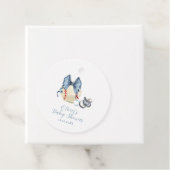 Étiquettes Cadeau Blue Bow Pacifier Baseball Sport Baby Shower  (En situation)