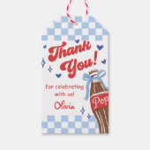 Étiquettes-cadeau Blue Bow She's Ready to Pop Baby Shower (Devant)