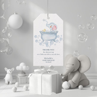 Étiquettes-cadeau Blue Bubble Bath Animal Baby Shower