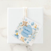 Étiquettes Cadeau Blue Bundle Joy : Teddy Bear Baby Boy Douche (En situation)