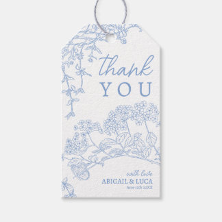 Étiquettes-cadeau Blue Chinoiserie Toile de Jouy Programme de mariag