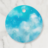 Étiquettes Cadeau Blue Cloud Neuf Baby shower (Dos)
