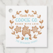 Étiquettes Cadeau Blue Cute pain d'épices Noël Cookies Exchange (Devant)