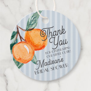 Étiquettes Cadeau Blue Cutie Main Squeeze Citerus Baby Shower n'est