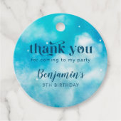 Étiquettes Cadeau Blue Dreamy Sky fête d'anniversaire (Devant)