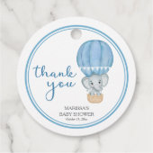 Étiquettes Cadeau Blue Elephant Baby Boy Douche (Dos)