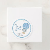 Étiquettes Cadeau Blue Elephant Baby Boy Douche (En situation)