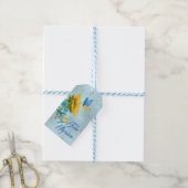 Étiquettes-cadeau Blue Free Ukraine Tournesol & Papillon (Avec de laficelle)
