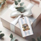 Étiquettes-cadeau Blue French Cafe Baby Shower n'est pas approprié i