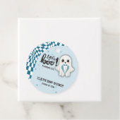 Étiquettes Cadeau Blue Ghost Little Boo est presque dû Baby shower (En situation)