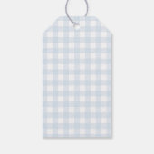 Étiquettes-cadeau Blue Gingham Silly Goose Baby Shower (Dos)
