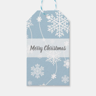Étiquettes-cadeau Blue Grey Snowflakes Winter Wonderland
