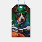 Étiquettes-cadeau Blue Heeler Chien Conduite Vélo St. Patrick's Day (Dos)