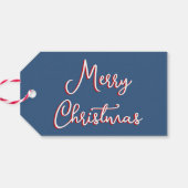 Étiquettes-cadeau Blue Holly Jolly Joyeux Noël Simple pour de (Dos Horizontal)