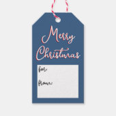 Étiquettes-cadeau Blue Holly Jolly Joyeux Noël Simple pour de (Devant)