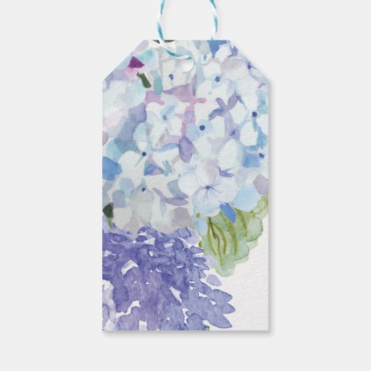 Étiquettes-cadeau Blue Hydrangea Bridal (Dos)