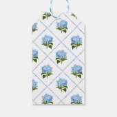 Étiquettes-cadeau Blue Hydrangea Grandmillennial Merci (Dos)