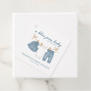 Étiquettes Cadeau Blue Jean Baby sur le chemin Baby shower