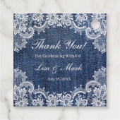 Étiquettes Cadeau Blue Jean Denim Et Dentelle (Dos)