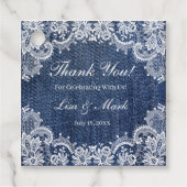 Étiquettes Cadeau Blue Jean Denim Et Dentelle (Devant)