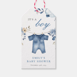 Étiquettes-cadeau Blue Jean Denim Sweet Boy Baby shower