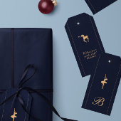 Étiquettes-cadeau Blue luxury Christmas personalized gift tag