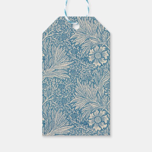 Étiquettes-cadeau Blue Marigolds (par William Morris) (Devant)