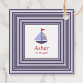 Étiquettes Cadeau Blue Marinez Inspitation Design for Childrens (Dos)